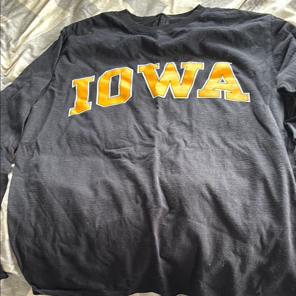 Black Iowa Graphic Long Sleeve Tshirt
